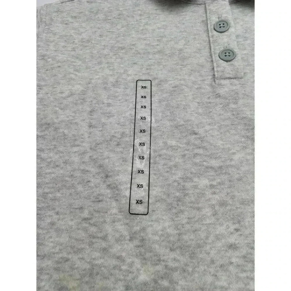 DSG Girl's Size XS Henley Fleece Top Light Heather Grey NWT - Picture 2 of 11